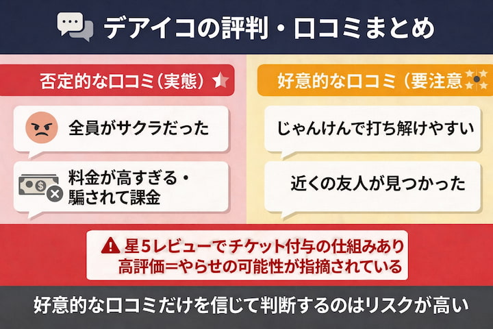 デアイコの口コミまとめ